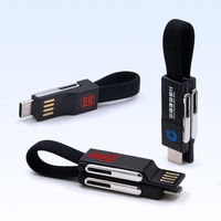Mini llavero de Cable de datos para Samsung, Micro USB tipo C OTG 4 en 1 3A, 13CM, regalo de promoción