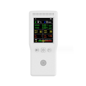 Medidor de Calidad del Aire 9 en 1, Detector de Temperatura, Humedad, CO2, PM2.5, PM10, <span class=keywords><strong>HCHO</strong></span>, TVOC, CO, CO2, AQI, con Pantalla LCD a Color y Retroiluminación - Product Image 3
