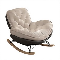 Fauteuil inclinable à bascule en cuir au design moderne pour salon, chambre, appartement, hôtel