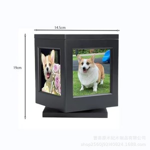 Pet Urn Wooden <b>Box</b> Square With Photo Display For Dogs And Cats Commemorative <b>Memorial</b> Storage - Product Image 4