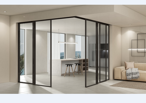 非常に狭い頑丈なアルミニウム合金引き戸防音パーティションホテルキッチンリビングルームバルコニーガラス素材 - Product Image 2