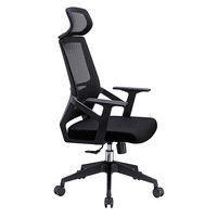 Fauteuil de bureau ergonomique à dossier haut réglable avec pivotement et soutien lombaire