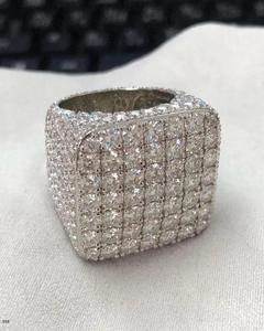 Anillo de Diamantes Moissanite de Plata de Ley 925 Exclusivo de Hip Hop, Joyería Personalizada VVS para Bodas, Fiestas y Regalos - Product Image 2