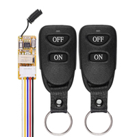 Mini-relais sans fil DC 3.5V 5V 9V 12V avec télécommande pour lampe LED, micro-récepteur 433Mhz avec boîtier et émetteur blanc