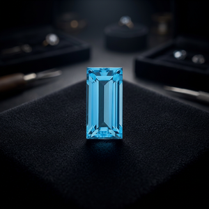 Topacio Azul Natural Corte Baguette 3x6mm Certificado IGI, Precio de Fábrica al por Mayor, Gema Suelta Facetada de Alta Calidad 0.45 Quilates - Product Image 2