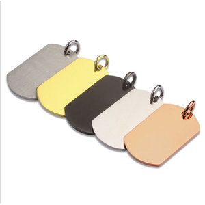 Logotipo gratis grabado doble cara personalizado aluminio colgante esmalte mascota ID cadena collar en blanco nombre personalizado Acero inoxidable Etiqueta de perro - Product Image 2