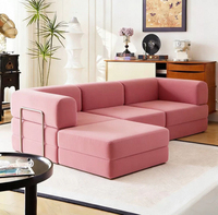 Canapé sectionnel moderne avec housse en chenille, emballage sous vide, ensemble modulaire pliable pour salon et appartement