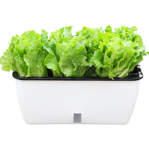 SQ36 <span class=keywords><strong>Jardinière</strong></span> rectangulaire en plastique grande taille pour <span class=keywords><strong>balcon</strong></span> familial, pot de fleurs à arrosage automatique, idéal pour fraises et légumes - Product Image 1