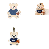Porte-clés en peluche personnalisé avec logo, ours en peluche ovale, mascotte, jouet en peluche, commande en gros d'usine, livraison rapide, B2B OEM ODM