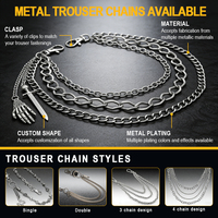 Chaînes de pantalon en métal en forme de crâne plaqué argent personnalisées, ceinture de taille vintage de style western de haute qualité personnalisable pour jeans