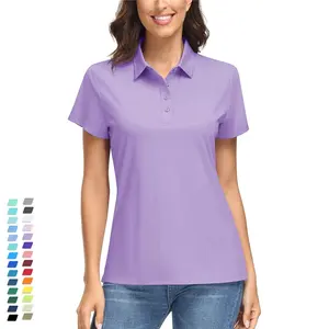 महिला गर्मियों लघु आस्तीन UPF50 + सूरज संरक्षण त्वरित सूखी पोलो शर्ट 4 बटन बेसबॉल गोल्फ टेनिस पहनने चल लंबी पैदल यात्रा टीज़
