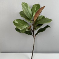 Ranting Daun Magnolia Sutra Besar Custom OEM 32-46 inci untuk Perlengkapan Dekorasi Musim Gugur, Penata Acara Florist, Daun Magnolia Mengkilap