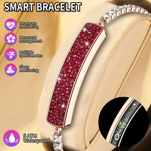 LIGE BWB5 SDKスマートブレスレットレッドダイヤモンドジュエリー女性スマートバンドスマートウォッチフィットネストラッカー血圧スポーツスマートウォッチ - Product Image 1