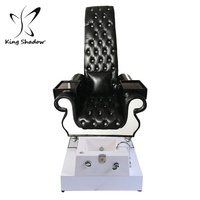 Fauteuil de Luxe Moderne pour Salon de Manucure, Équipement Spa Noir, Baignoire à Remous pour les Pieds, Canapé de Massage, Station de Thérapie des Pieds, Chaise de Spa