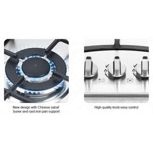 Table de cuisson gaz/électrique à 5 brûleurs intégrés avec grille carrée sur plaque de cuisson <span class=keywords><strong>en</strong></span> verre trempé pour usage domestique et hôtelier – Vente chaude usine - Product Image 2