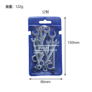 10pcs Mini <b>Mirror</b> Polish Open-End Wrench Set Metric/Imperial Adjustable Box Wrench Combination for <b>Pocket</b> Use - Product Image 2