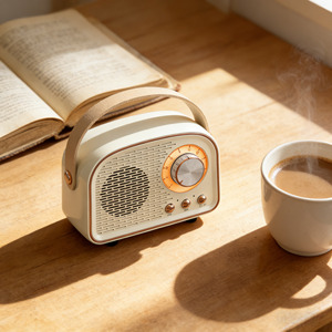 Haut-parleur Bluetooth portable rétro vintage avec poignée, radio FM, TF, AUX, 5-10W, décoration d'intérieur, haut-parleur de bureau, pour cadeau, vente en gros OEM - Product Image 4