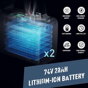 <span class=keywords><strong>Moto</strong></span> électrique longue portée 3000W 74V 28Ah avec double batterie au lithium et pneus à fusion à chaud de <span class=keywords><strong>12</strong></span> pouces - Product Image 2
