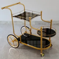 Chariot de service de buffet de luxe en acier inoxydable à 3 niveaux pour la restauration, les hôtels, les restaurants, les mariages et les fêtes