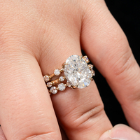 Redleaf GRA D VVS bague de mariage classique en or 14K moissanite bague de fiançailles ensemble beauté étincelante pour les femmes