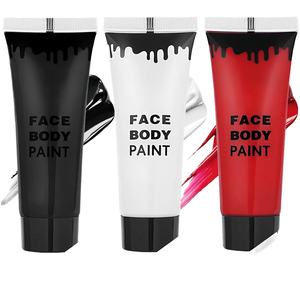 Kit de Maquillaje de Payaso Joker de Halloween, 30 ml, Negro, Blanco y Rojo, <span class=keywords><strong>Pintura</strong></span> Corporal y Facial o Disfraz de Payaso con <span class=keywords><strong>Calavera</strong></span>, Set de Efectos Especiales - Product Image 1