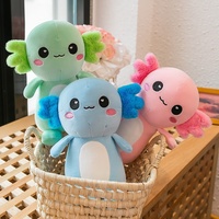 Boneka Axolotl Lucu, Boneka Salamander Kartun, Boneka Hewan Isi Kapas PP, Bantal Plush Newt, Cynops Orientalis, Boneka Tidur