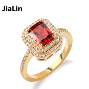 Classique carré en forme de bague en diamant pavé cz 18 k bague en or pour les femmes - Product Image 1