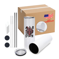 Stock local entrepôt USA Livraison rapide Gobelet isotherme double paroi en acier inoxydable blanc pour sublimation, idéal pour presse à chaud et cadeaux DIY