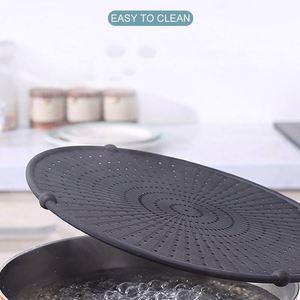 Protector de silicona plegable para salpicaduras de grasa en cocina, escurregrasa y colador de verduras - Product Image 4