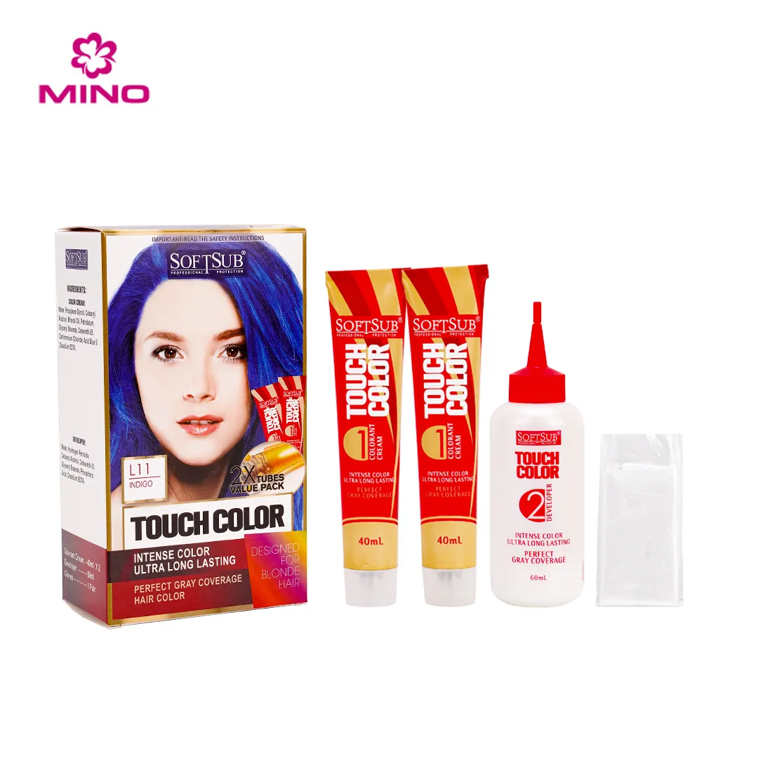 Crema de tinte de color de cabello orgánico semipermanente con tecnología de bajo olor y sin amoníaco al por mayor caliente
