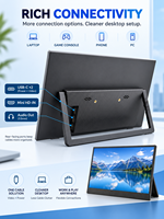 Écran portable 15,6 pouces 1920x1080 IPS double USB-C pour mini PC, espace de travail et moniteur de jeu