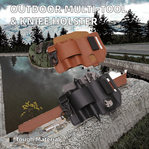 Étui de rangement multifonctionnel portable en cuir PU imperméable pour outils, lampe torche et couteau, à fixer à la ceinture - Product Image 2