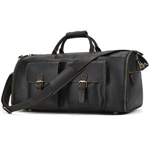 دروبشيبينغ حقائب سفر من الجلد الحقيقي عتيقة من الجلد الأصلي للرجال - Product Image 3