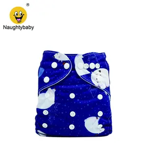 Cubierta de pañal de carbón de bambú lavable con impresión personalizada, insertos ajustables reutilizables de tela para bebé