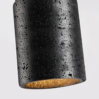 Plafonnier Design Créatif Premium pour Chambre à Coucher Wabi Sabi Chambre Restaurant Noir Pierre Naturelle LED pour Balcon Couloir