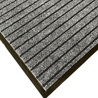 Tapis de porte moderne en jacquard à sept rayures, en polyester, avec support en PVC antidérapant, absorbant l'eau, adapté aux animaux domestiques, lavable, pour la maison