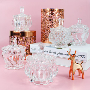 Pot à bonbons en verre Transparent 50 ml, avec couvercle en verre pour la conservation des bonbons - Product Image 1