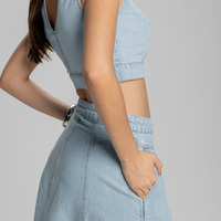 Jupe en jean midi décontractée pour femme, taille haute, fermeture éclair latérale, coupe évasée, longue jupe en denim