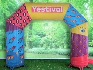 工厂充气户外白色拱门带RGB发光二极管灯活动广告照明彩虹发光拱门 - Product Image 4