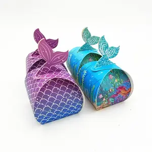 Under the Sea Party Candy Boxes Little Mermaid Party Supplies Mermaid Gift Bags Birthday Decorations for Mermaid Birthday Party