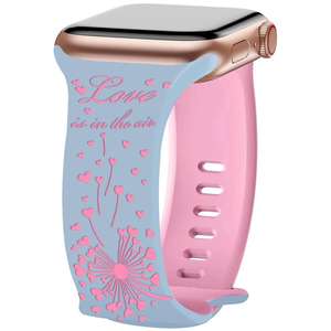 Correa de reloj de silicona con flor grabada de doble color para <span class=keywords><strong>Apple</strong></span> <span class=keywords><strong>Watch</strong></span> <span class=keywords><strong>8</strong></span> 7 6 5 4 3 2 1 SE Ultra - Product Image 2