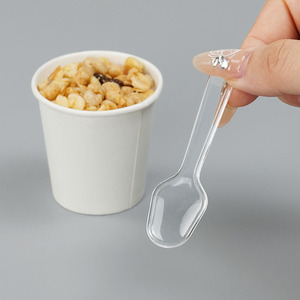 Disposable <b>Transparent</b> <b>Plastic</b> Tasting Spoon For Yogurt Ice Cream Pudding Kids Use - Product Image 1