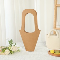Sacs cadeaux classiques en papier kraft recyclables avec poignée pour bouquet, mariage, Saint-Valentin, fournisseur de fleurs, vente en gros