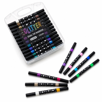 12/24 pièces - 24/48 couleurs, marqueurs d'art à double pointe, ensemble de peinture et de bricolage en plastique avec paillettes