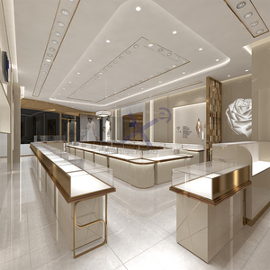 ร้านเครื่องประดับสั่งทำได้ตามต้องการดีไซน์เฟอร์นิเจอร์ตู้โชว์ของตกแต่งภายในร้าน MDF + ไทเทเนียมอัลลอย + กระจกนิรภัย - Product Image 2