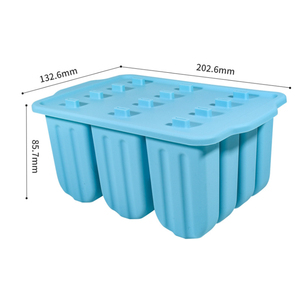 Moules à Sucettes Glacées et Crèmes Glacées en <span class=keywords><strong>Silicone</strong></span> sans BPA, Antiadhésifs, Réutilisables, Qualité Alimentaire, Écologiques, à 4, 6, 10 ou 12 Empreintes, <span class=keywords><strong>avec</strong></span> Couvercle et Bâtonnets en <span class=keywords><strong>Bois</strong></span> - Product Image 2