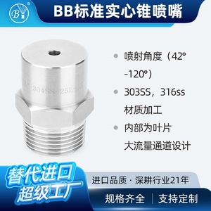 หัวฉีดแบบกรวยเต็ม Byco Fulljet สแตนเลส ขนาด 0.8-6.7 มม. สำหรับทำความสะอาด ระบายความร้อน และกำจัดฝุ่น - Product Image 3