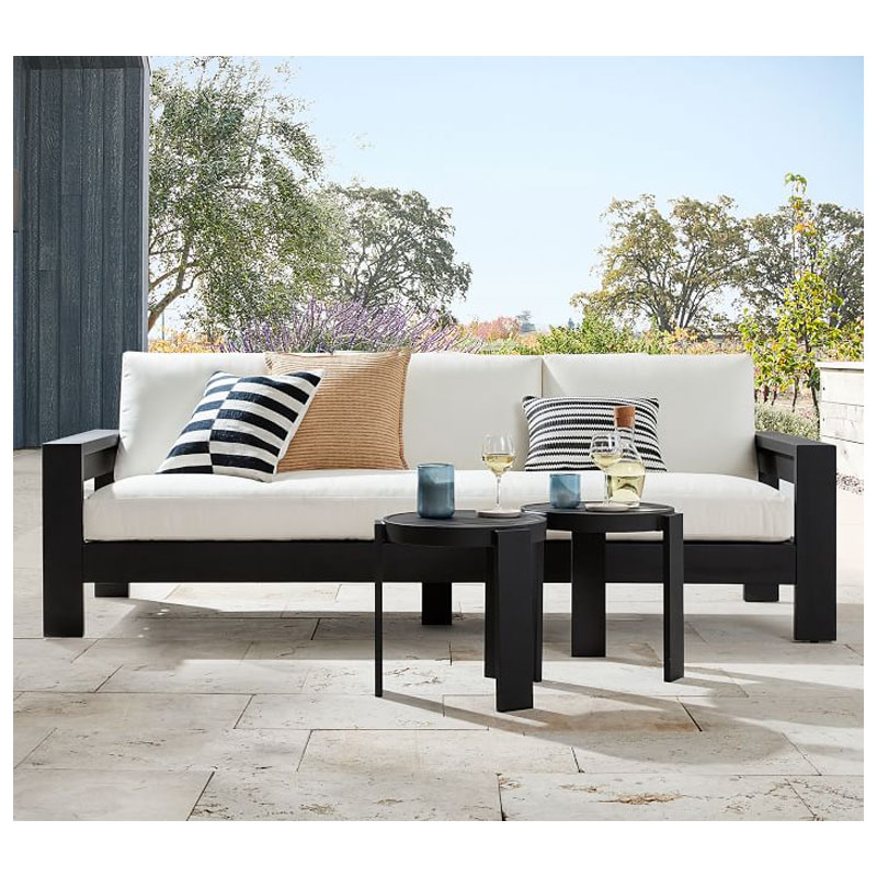 Wholesale outdoor furniture garden metal sofa patio aluminum three seat sofa