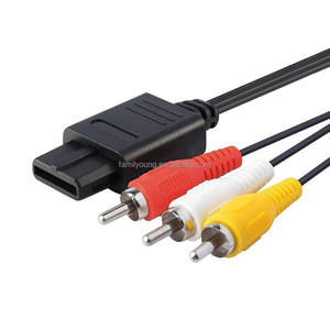 6 pies 1,8 m 3 RCA AV Cable N64 AV Cable compuesto Retro Audio Video Cable estándar para <span class=keywords><strong>Nintendo</strong></span> <span class=keywords><strong>64</strong></span> <span class=keywords><strong>Gamecube</strong></span> N64 NGC SNES - Product Image 1