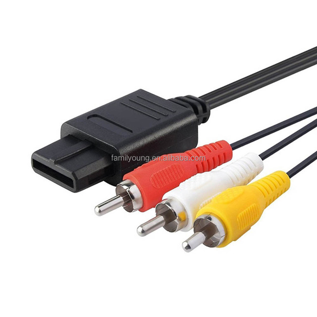 6Ft 1.8m 3 RCA AV Cable N64 AV Cable Composite Retro Audio Video Standard Cord for Nintendo 64 Gamecube N64 NGC SNES